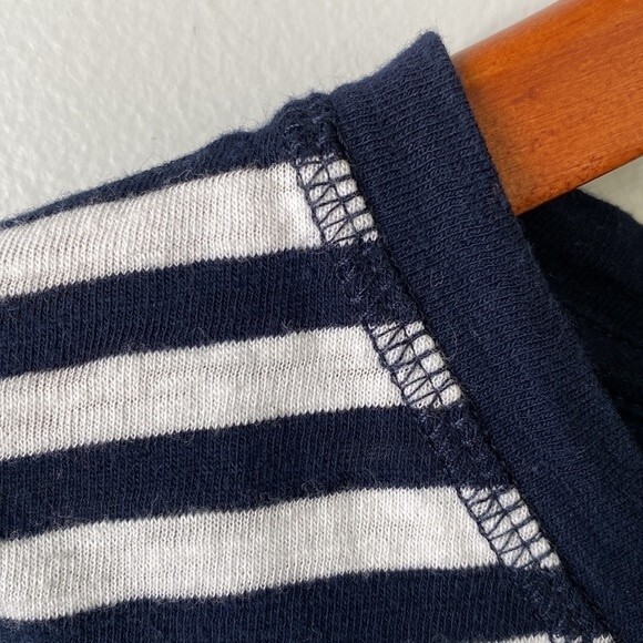 Talbots T By Talbots Stripe Short Sleeve Top Tee Crew Neck Trim Navy White - Picture 3 of 12